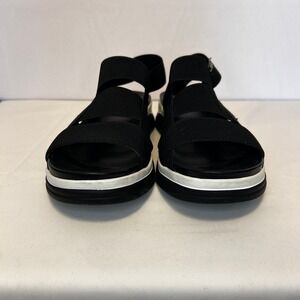 JBU by Jambu Black Elastic Comfort Platform Wedge Sandals Women's Size